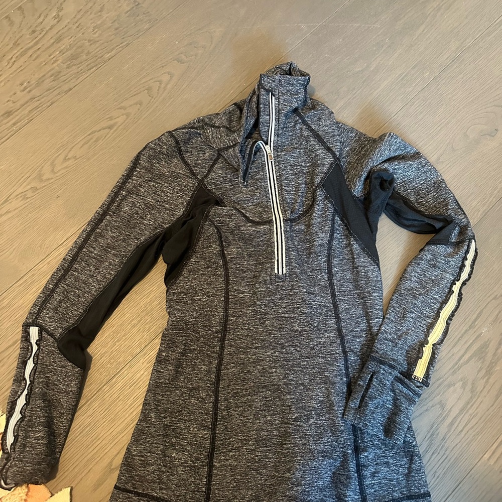 Lululemon Gray and Black Quarter-Zip Pullover